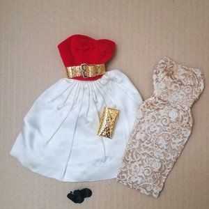 Silken Flame and Evening Splendor Barbie Dresses